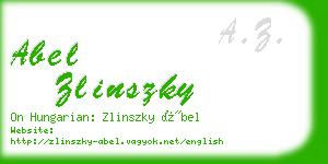 abel zlinszky business card